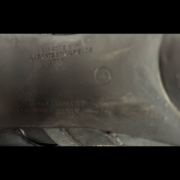 ALLSAINTS “Antigone” Dark Grey Nubuck Suede, Shearling Lined Knee High Boots - Picture 6 of 8